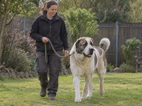 Adult Central Asian Shepherd on a shelter walk